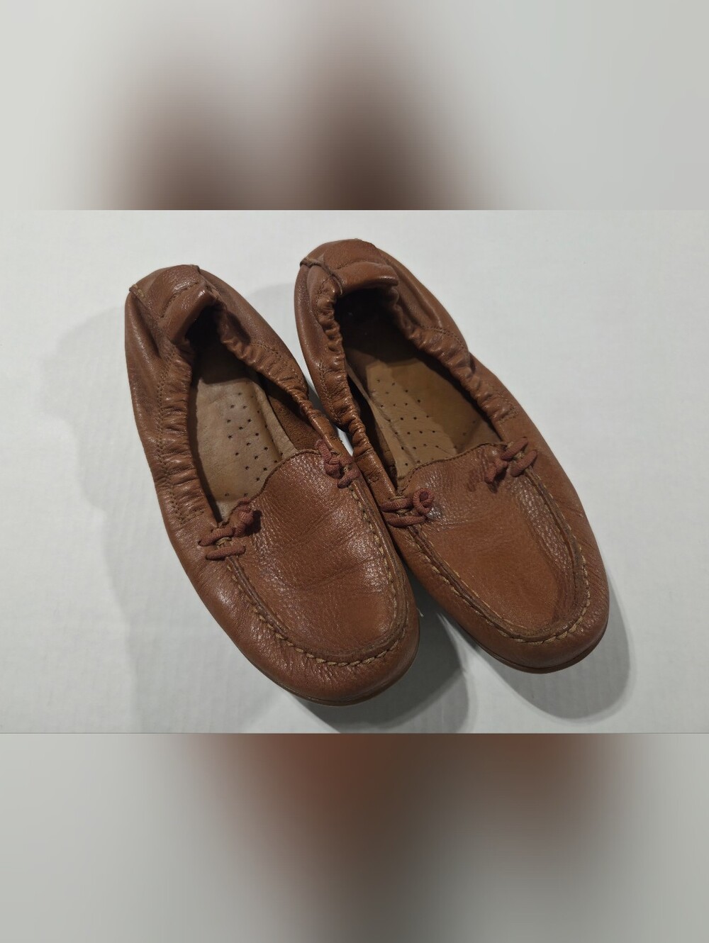 Womens Casual Brown Leather Moccasin Loafers